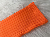 Big V-neck Off Shoulder Ribbed Slim Sexy Dress RS-Q21S951