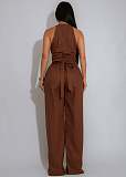 Linear Spliced Sleeveless Sports Fitness Women Jumpsuit OSM-AJ4486