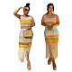 Casual Colorful Fringed Hem Knitted Beach Dress TR-1346