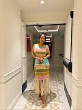 Casual Colorful Fringed Hem Knitted Beach Dress TR-1346