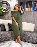 Off Shoulder Loose Casual Cropped Trousers Women  Jumpsuit TK-6282