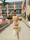 Casual Colorful Fringed Hem Knitted Beach Dress TR-1346