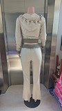 Flared Knitted Sweatshirt Slimming Fitness Pants Casual Set RS-CS008787