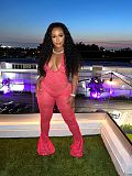Solid Lace Cut-out Tight Sexy Casual Jumpsuit For Women RS-42338
