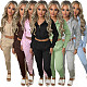 Pure Plush Sweatshirt Hood Sporty Casual Set TK-6306