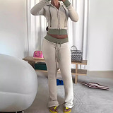 Flared Knitted Sweatshirt Slimming Fitness Pants Casual Set RS-CS008787