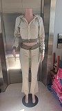 Flared Knitted Sweatshirt Slimming Fitness Pants Casual Set RS-CS008787