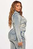 2025 High-elasticity Washable Zipper Denim Jacket Set YUNM-52065