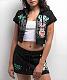 2025 Summer Fashion Women's short Skirt Short-sleeved Printed Set QYU-1212