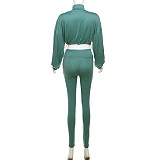Sexy Drawstring Waist-cinching Crop Top High-waisted Tight Trousers Set SXE-K24S51552