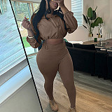 Sexy Drawstring Waist-cinching Crop Top High-waisted Tight Trousers Set SXE-K24S51552