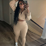 Sexy Drawstring Waist-cinching Crop Top High-waisted Tight Trousers Set SXE-K24S51552