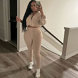 Sexy Drawstring Waist-cinching Crop Top High-waisted Tight Trousers Set SXE-K24S51552