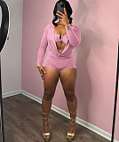 Sexy Hot Girl Deep V Low-cut Solid Slimming Jumpsuit ZJQD-62136