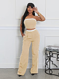 Sexy Strapless Top Wide-leg Loose Trousers Set Amazon RS-662