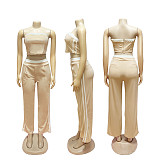 Sexy Strapless Top Wide-leg Loose Trousers Set Amazon RS-662
