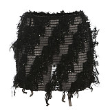 Street Style Girl Striped Tassels Slimming Short Skirt ZJQD-49458