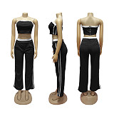 Sexy Strapless Top Wide-leg Loose Trousers Set Amazon RS-662