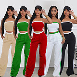 Sexy Strapless Top Wide-leg Loose Trousers Set Amazon RS-662