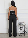 Sexy Strapless Top Wide-leg Loose Trousers Set Amazon RS-662