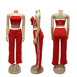 Sexy Strapless Top Wide-leg Loose Trousers Set Amazon RS-662