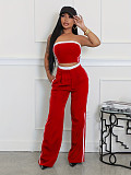 Sexy Strapless Top Wide-leg Loose Trousers Set Amazon RS-662