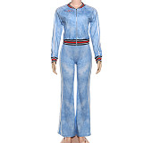 2025 Zipper Short Jacket Slim Trousers Set For Women ZJQD-K25S78877