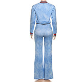 2025 Zipper Short Jacket Slim Trousers Set For Women ZJQD-K25S78877