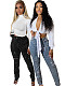 Sparkling Long Jeans Rhinestone Pockets Holes Trouser CH-88028
