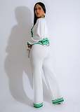Striped Cardigan Knitted Bra Casual Trouser Three-piece Set ZS-Z0336