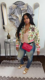 Jacquard Women Long Sleeve Square Neck Lapel Short Jacket ZS-G0722