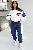 Casual Women Long Pants Heart Print Loose Hoodies Set SSN-211404