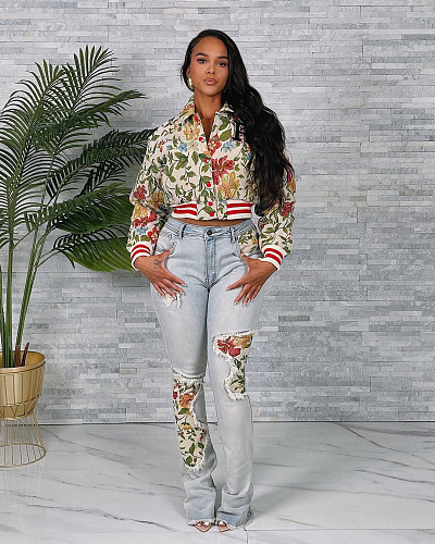 Jacquard Women Long Sleeve Square Neck Lapel Short Jacket ZS-G0722