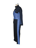 Autumn Winter New Women Denim Patchwork Suit Coat Trousers Two-piece SH-391297