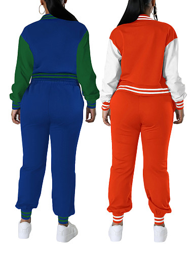 New Fashion Baseball Jacket Set Single-breasted Buttons FE-6048