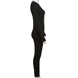 Sport Solid Tight Slimming High-waisted Jumpsuit For Women ZJQD-39599