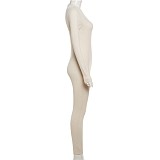 Sport Solid Tight Slimming High-waisted Jumpsuit For Women ZJQD-39599