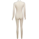 Sport Solid Tight Slimming High-waisted Jumpsuit For Women ZJQD-39599