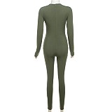 Sport Solid Tight Slimming High-waisted Jumpsuit For Women ZJQD-39599