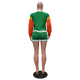 Sports Casual Color-blocked Long-sleeved Short Knitted Suit TR-1337