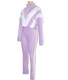 Fashionable Casual High-waisted Trousers + Cardigan Jacket Two-piece Set SH-391403