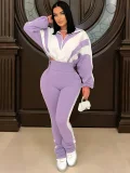 Fashionable Casual High-waisted Trousers + Cardigan Jacket Two-piece Set SH-391403