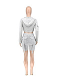 Casual Tight-fitting Pocket Workwear Shorts Set WSM-5393