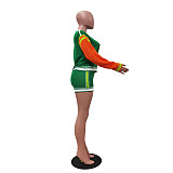 Sports Casual Color-blocked Long-sleeved Short Knitted Suit TR-1337