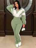 Fashionable Casual High-waisted Trousers + Cardigan Jacket Two-piece Set SH-391403