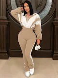Fashionable Casual High-waisted Trousers + Cardigan Jacket Two-piece Set SH-391403