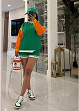 Sports Casual Color-blocked Long-sleeved Short Knitted Suit TR-1337