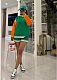 Sports Casual Color-blocked Long-sleeved Short Knitted Suit TR-1337