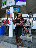 Fashionable Slim Waist Short High-quality Leather Jacket