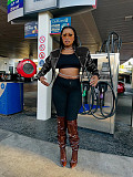 Fashionable Slim Waist Short High-quality Leather Jacket